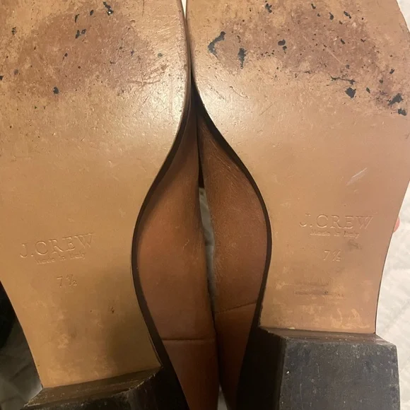 J.Crew Made in Italy Leather Ankle Boots 7.5 Brown Chelsea Low Heel - Picture 7 of 7